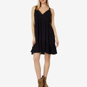 Lucky Brand black lace slip mini dress NWT size L